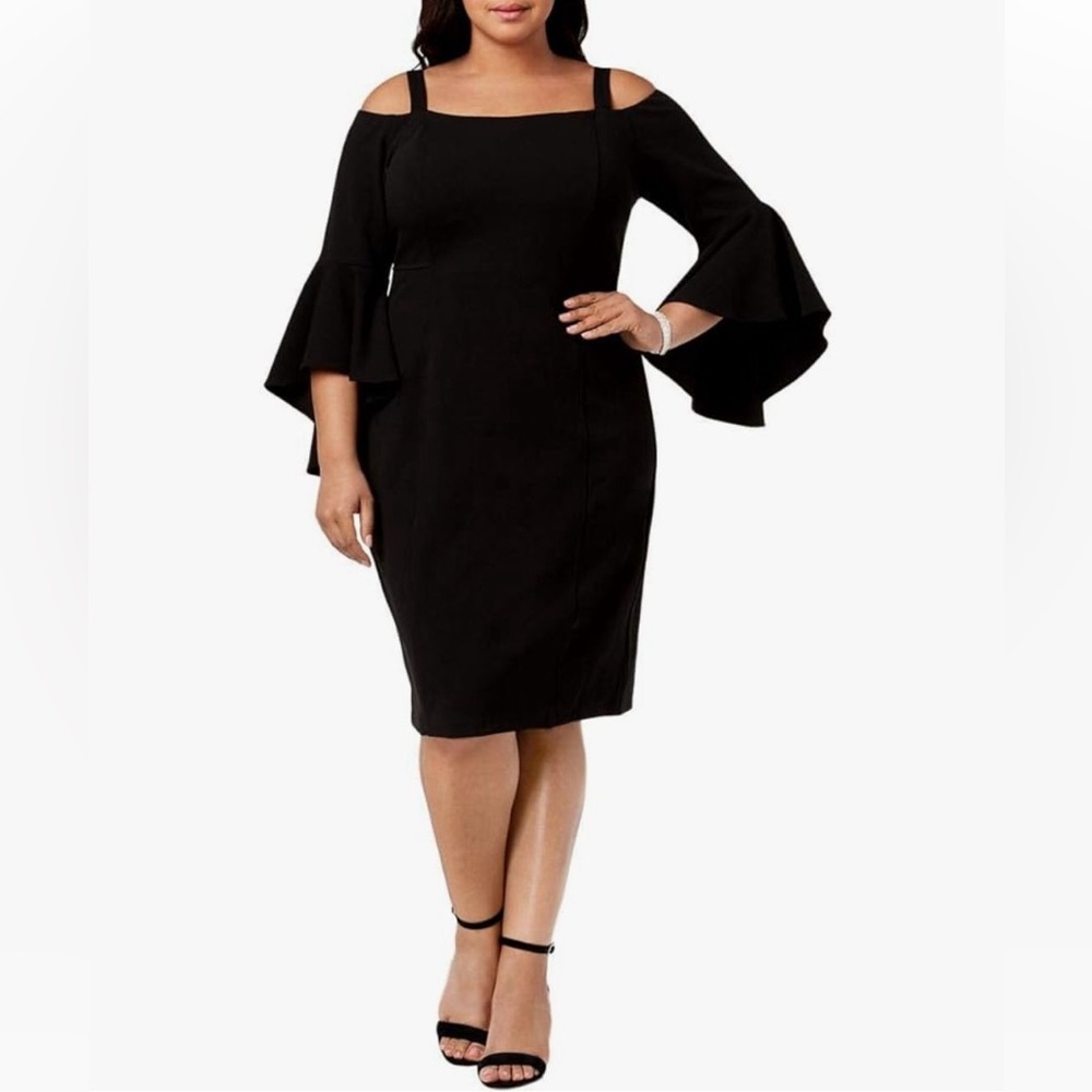 Off the shoulder bell sleeve cocktail dress